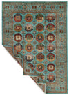 9x12 Blue and Multicolor Tribal Rug