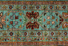 9x12 Blue and Multicolor Tribal Rug