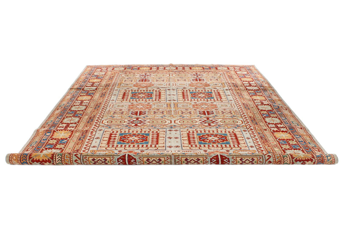 9x12 Gray and Multicolor Kazak Tribal Rug