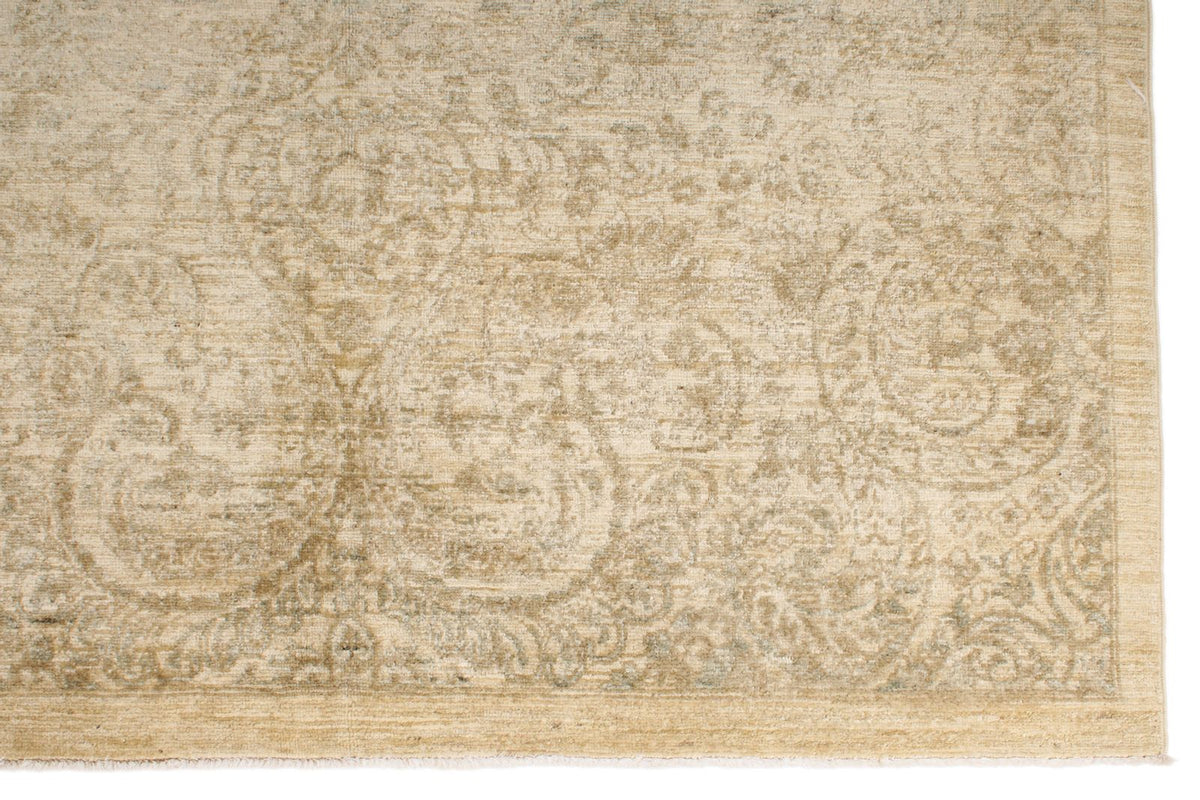 9x12 Beige and Ivory Turkish Tribal Rug