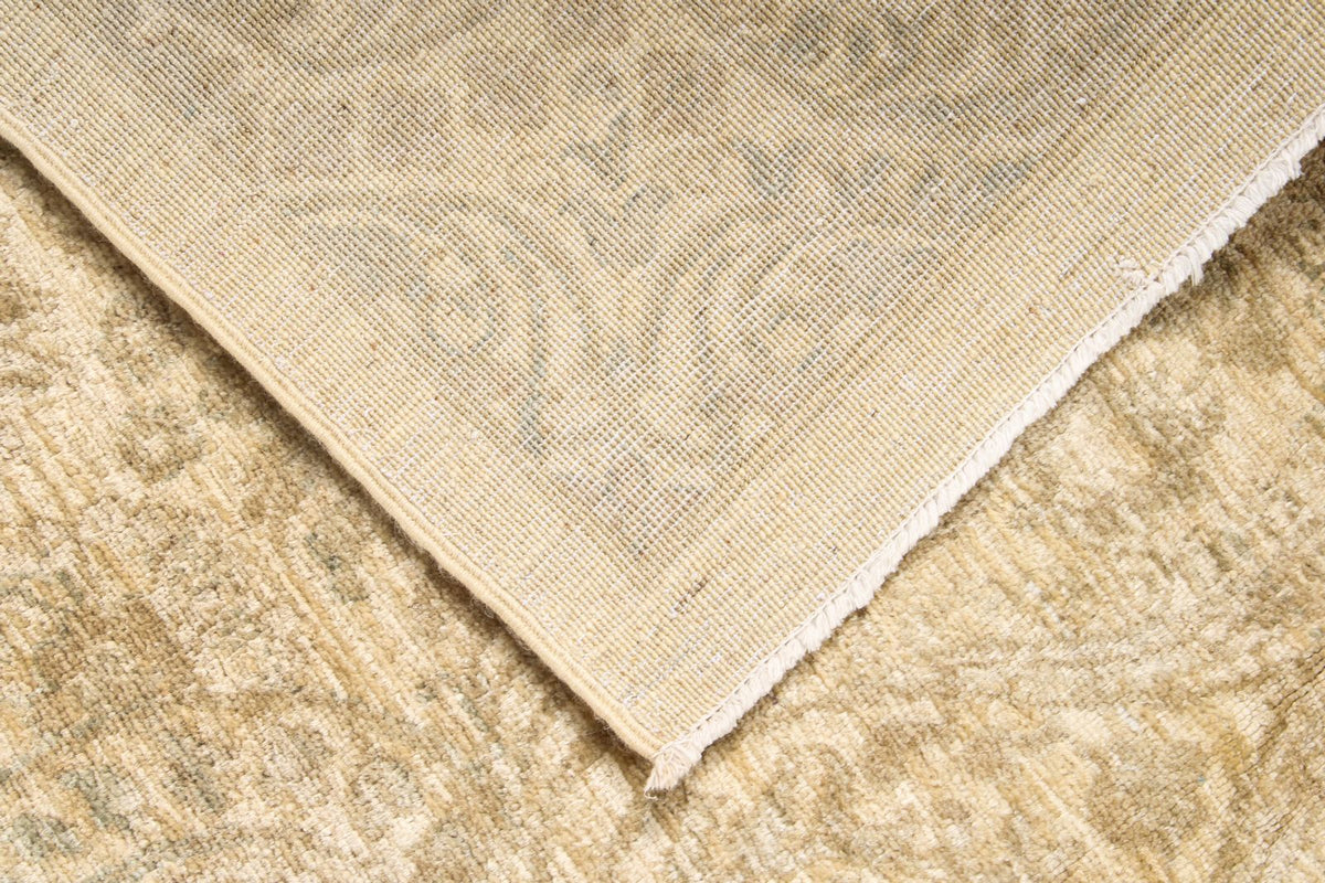 9x12 Beige and Ivory Turkish Tribal Rug