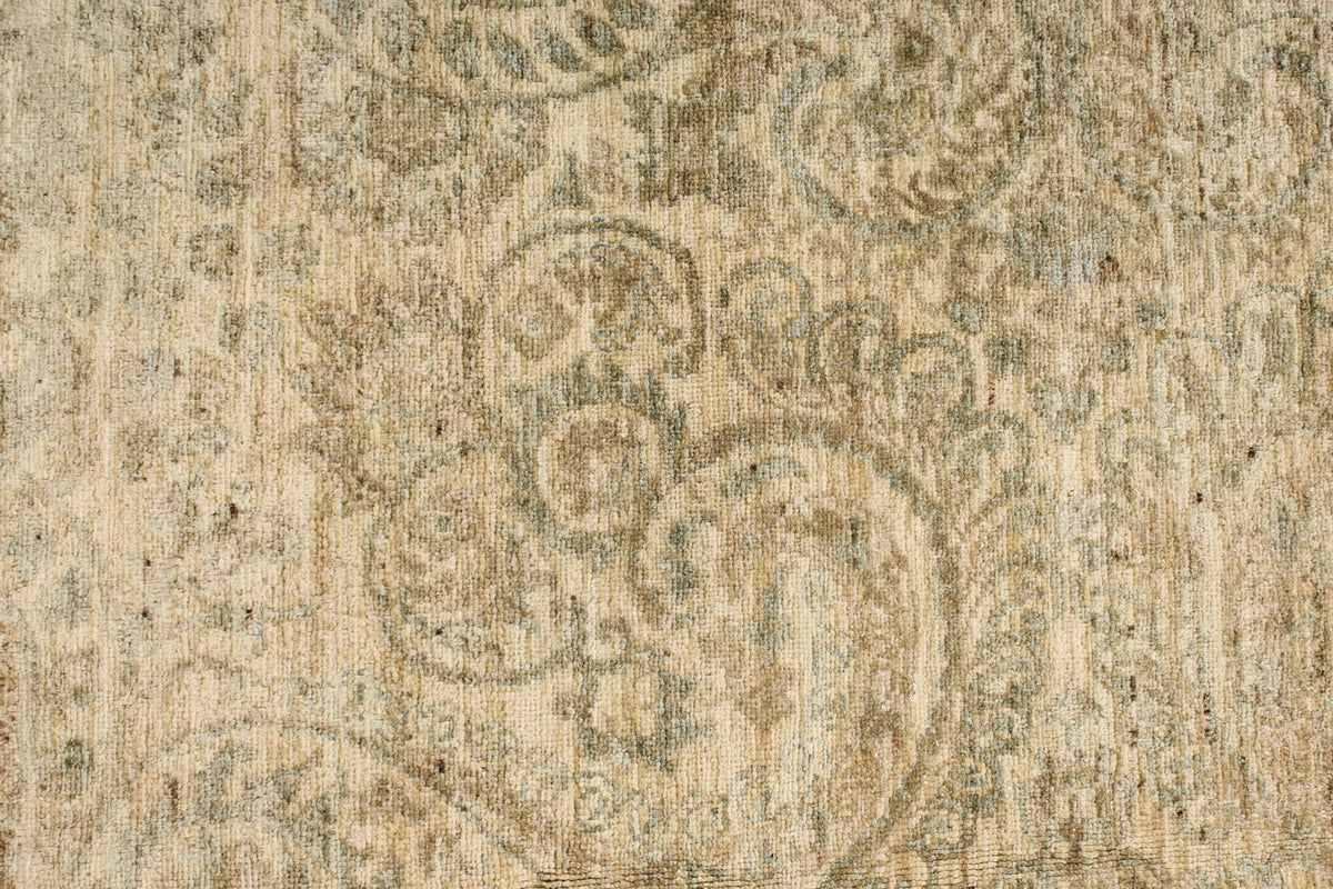 9x12 Beige and Ivory Turkish Tribal Rug