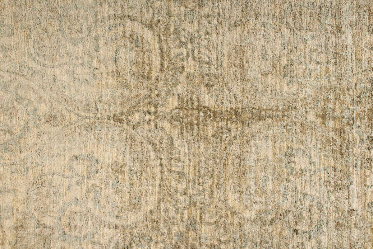 9x12 Beige and Ivory Turkish Tribal Rug