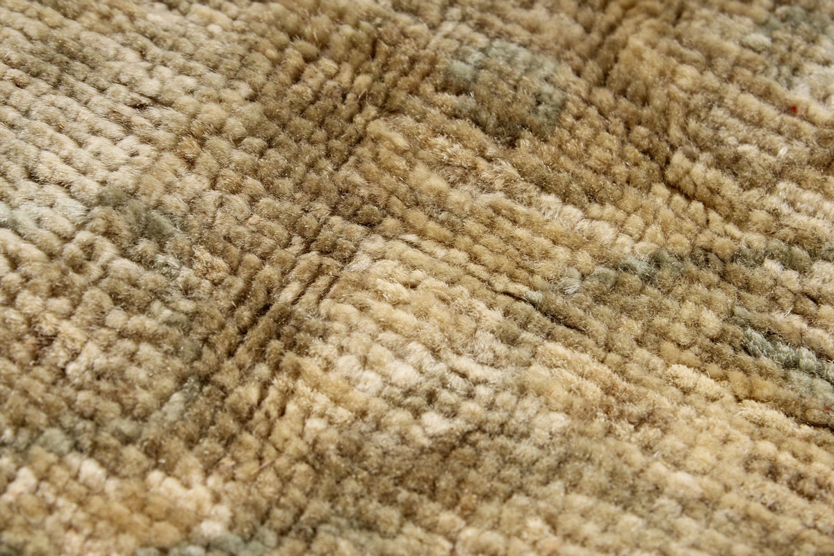 9x12 Beige and Ivory Turkish Tribal Rug