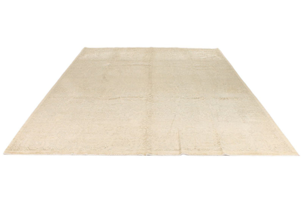 9x12 Beige and Ivory Turkish Tribal Rug