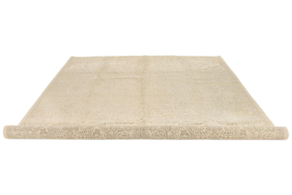 9x12 Beige and Ivory Turkish Tribal Rug