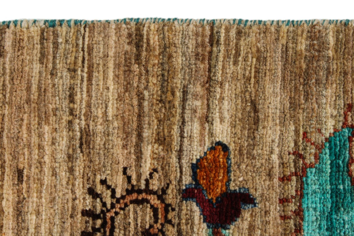 6x8 Beige and Multicolor Modern Contemporary Rug