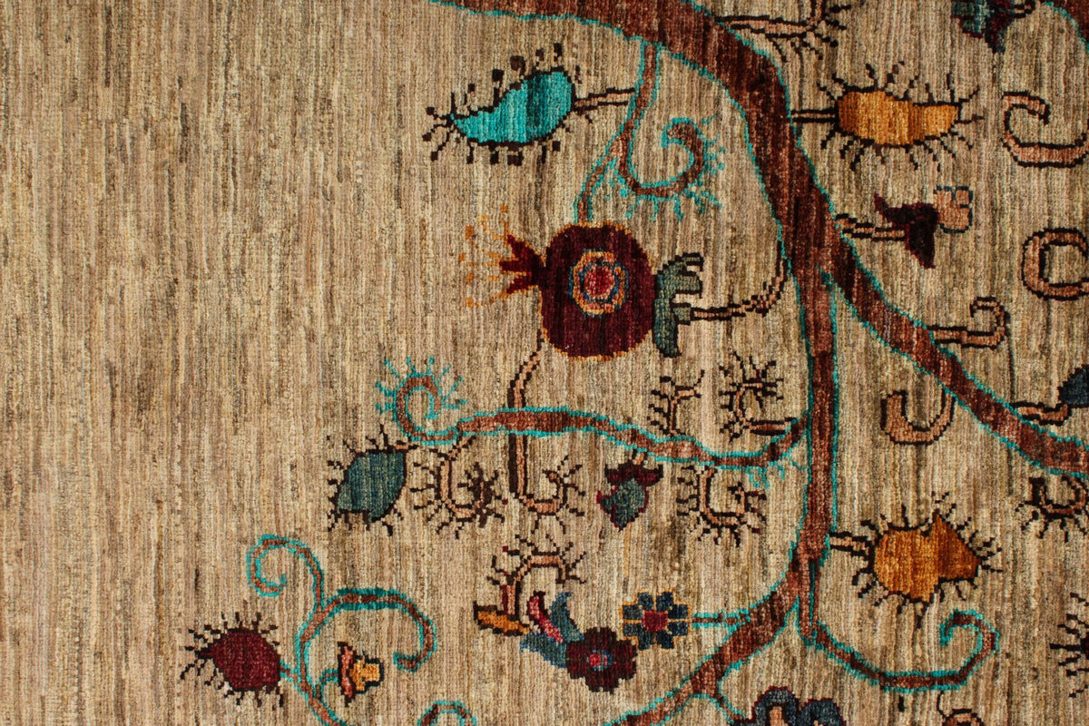6x8 Beige and Multicolor Modern Contemporary Rug