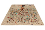 6x8 Beige and Multicolor Modern Contemporary Rug