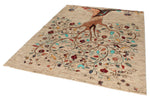 6x8 Beige and Multicolor Modern Contemporary Rug