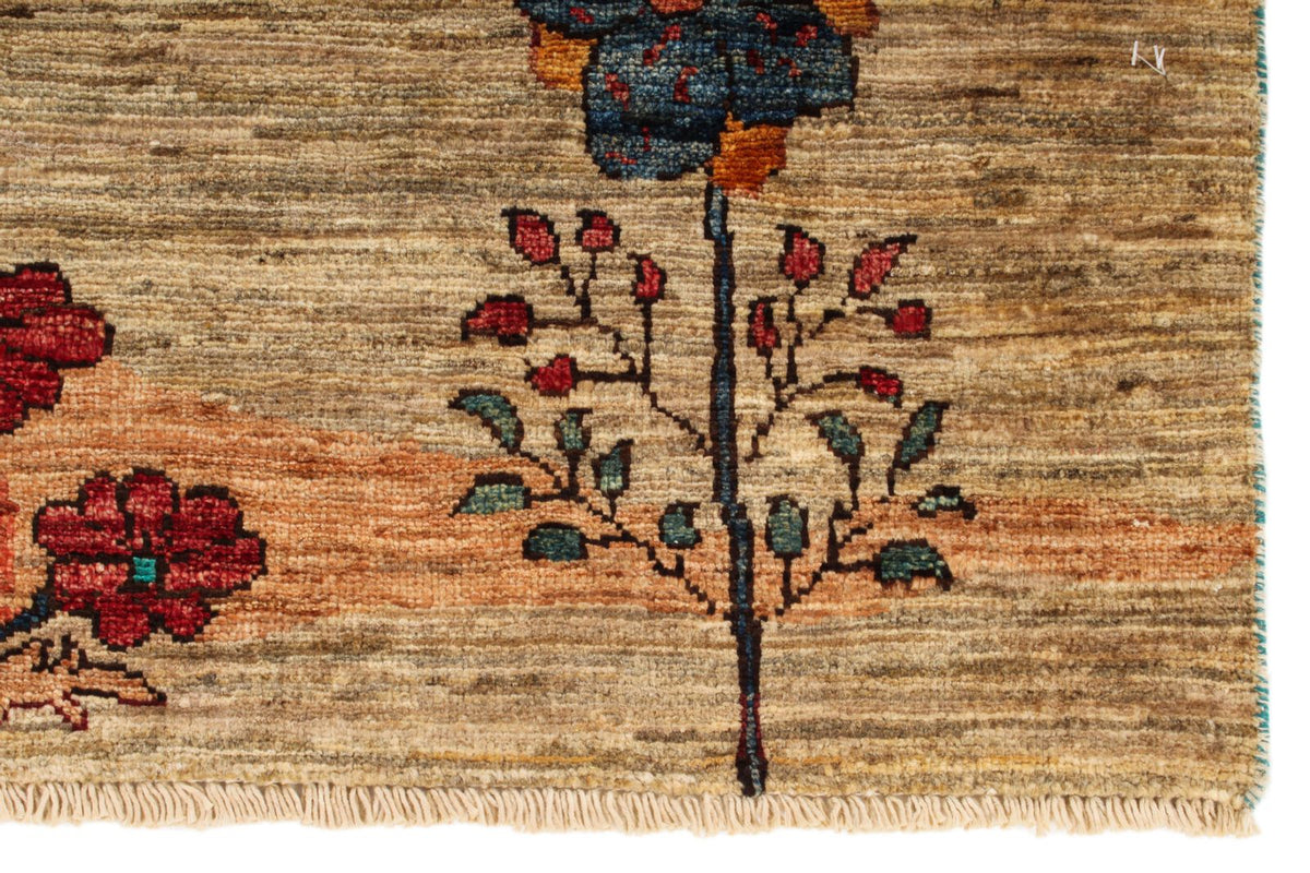 6x8 Beige and Multicolor Modern Contemporary Rug