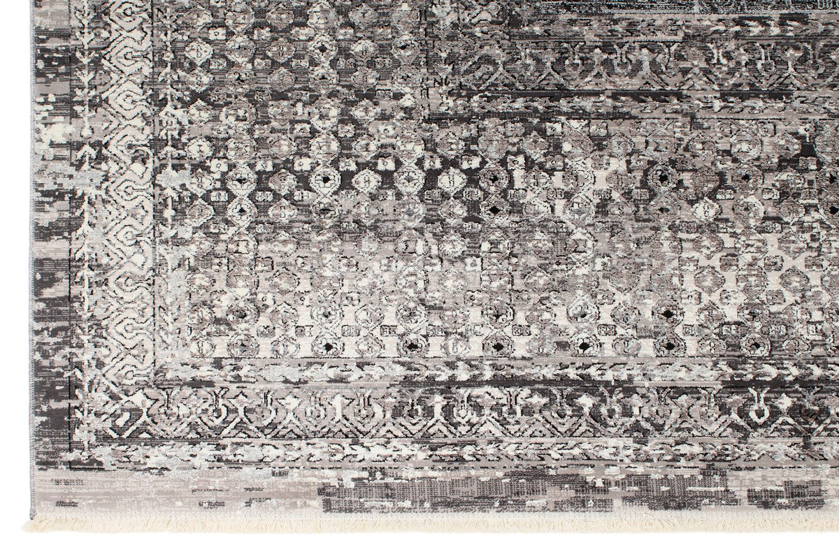 10x13 Silver and Black Turkish Antep Rug