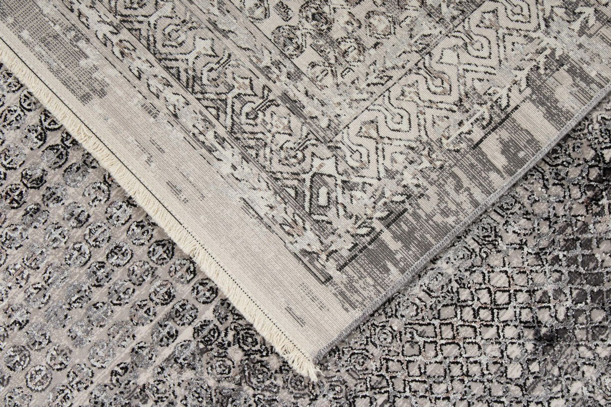 10x13 Silver and Black Turkish Antep Rug
