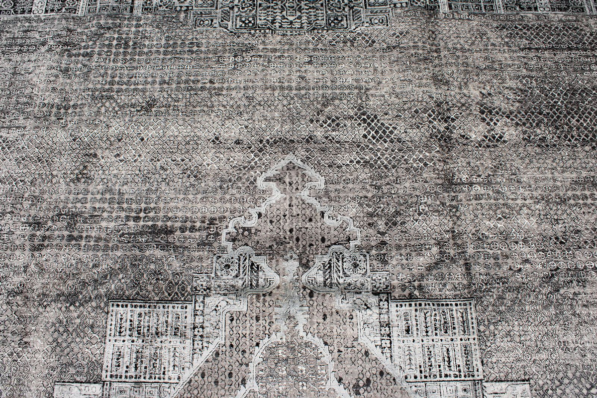 10x13 Silver and Black Turkish Antep Rug