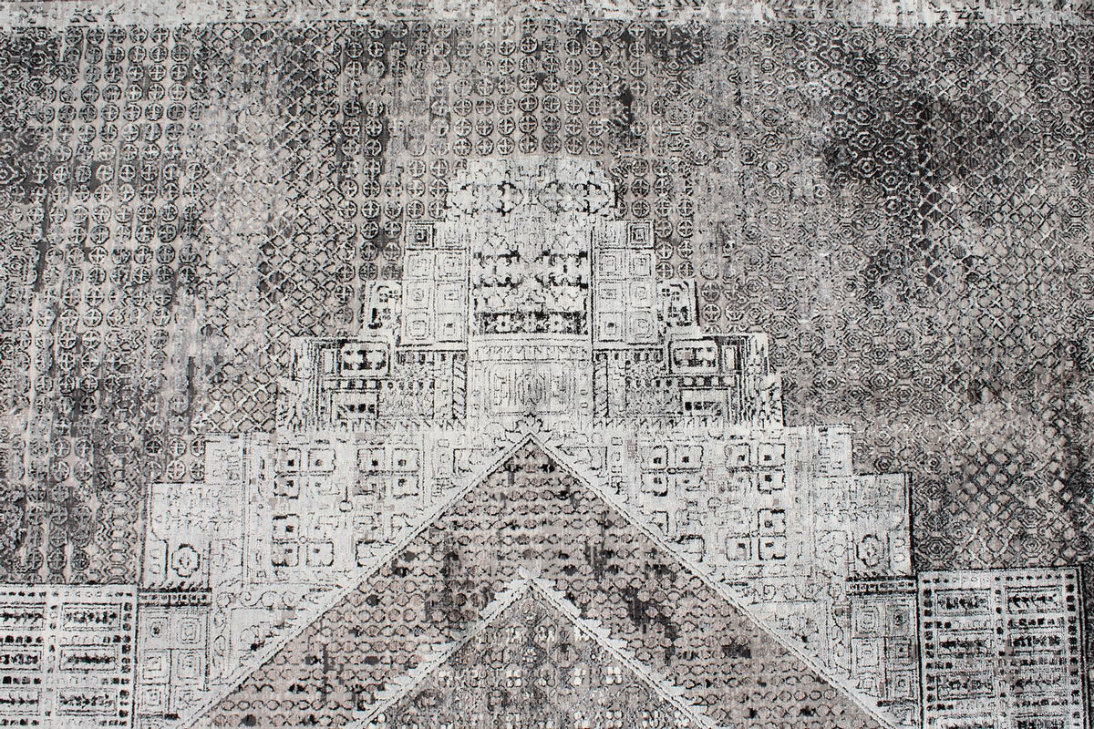 10x13 Silver and Black Turkish Antep Rug