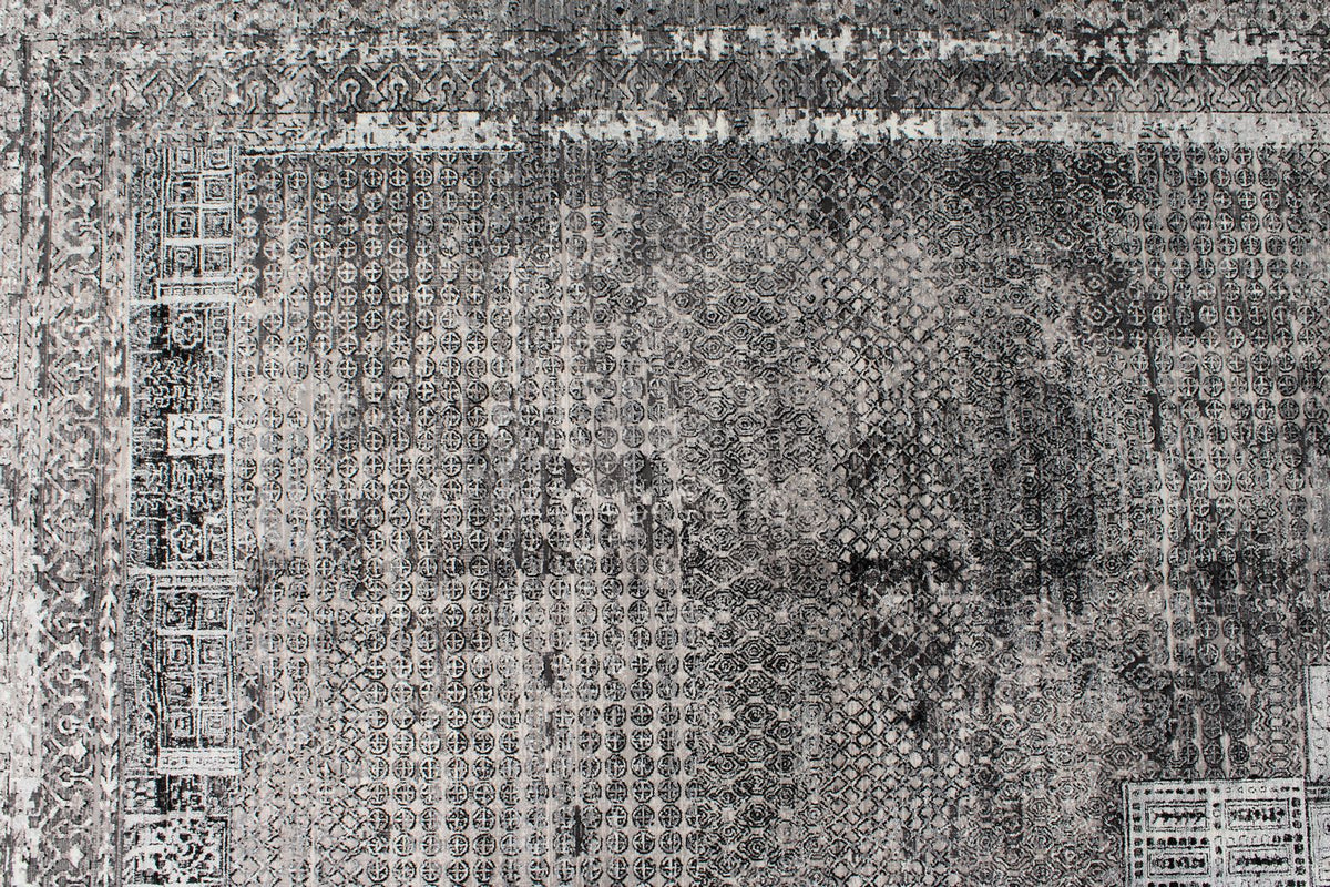10x13 Silver and Black Turkish Antep Rug