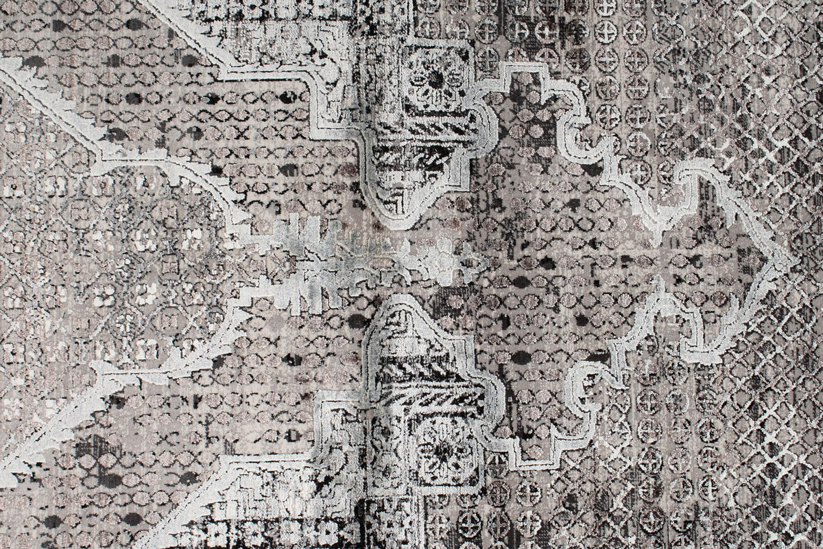 10x13 Silver and Black Turkish Antep Rug