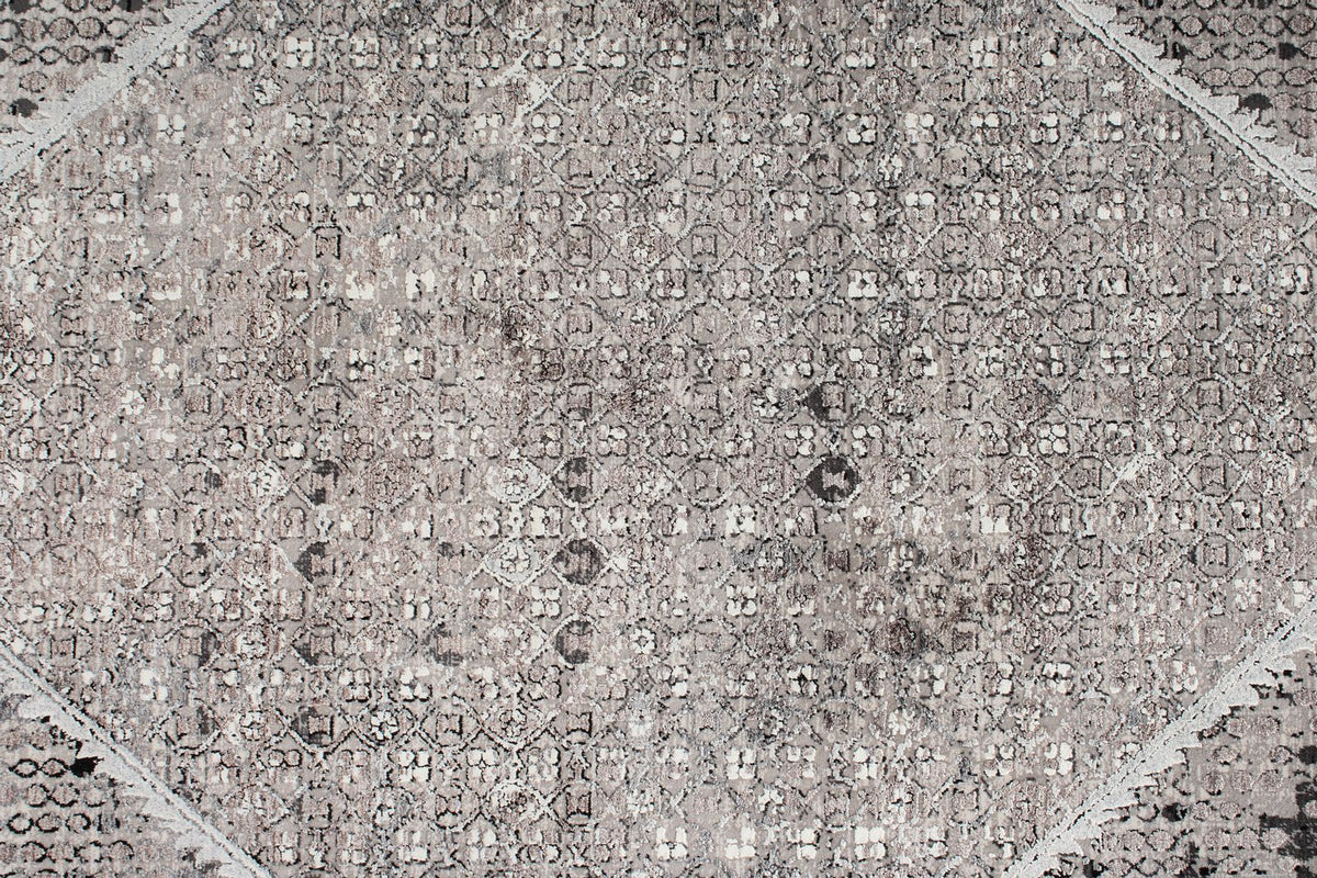 10x13 Silver and Black Turkish Antep Rug