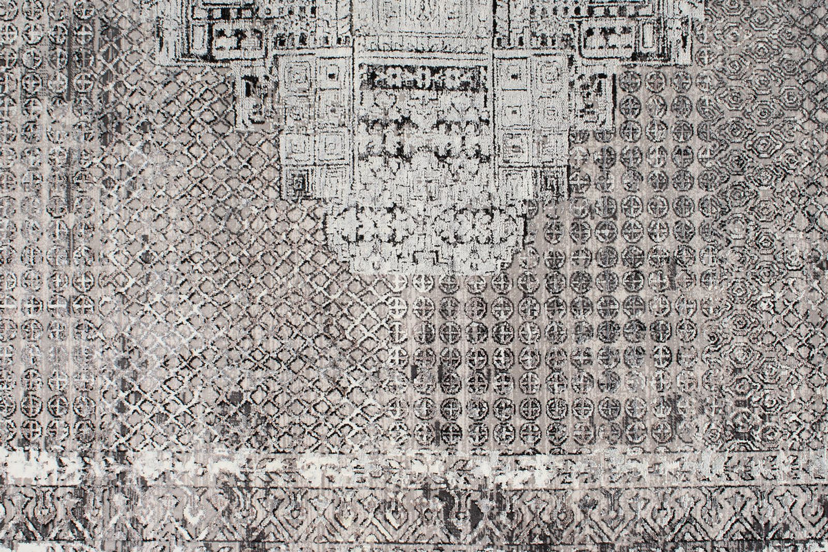 10x13 Silver and Black Turkish Antep Rug