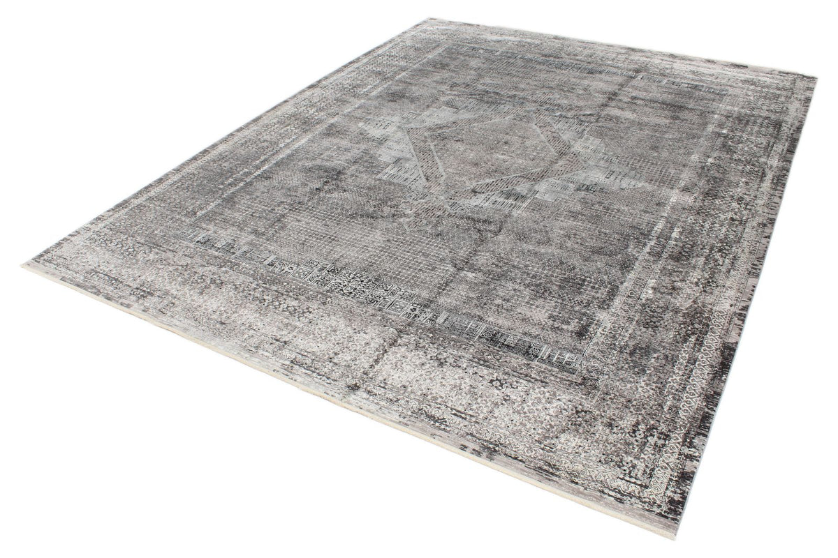 10x13 Silver and Black Turkish Antep Rug