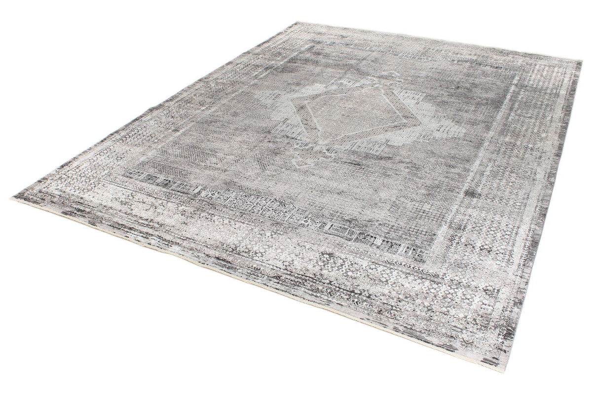10x13 Silver and Black Turkish Antep Rug