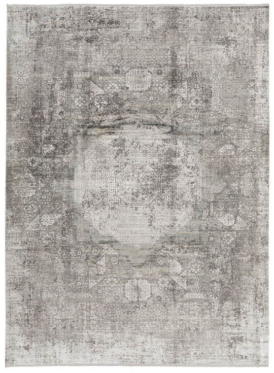 10x13 Sılver and Gray Turkish Antep Rug