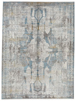 10x13 Silver and Multicolor Turkish Antep Rug