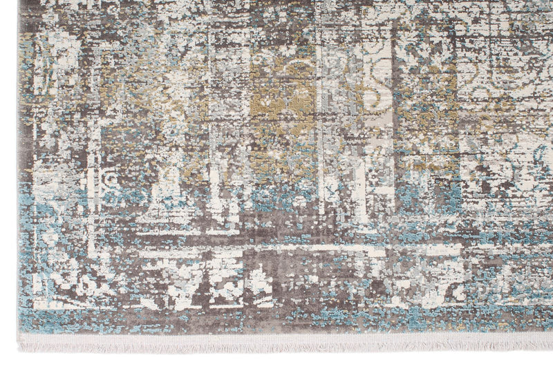 10x13 Silver and Multicolor Turkish Antep Rug