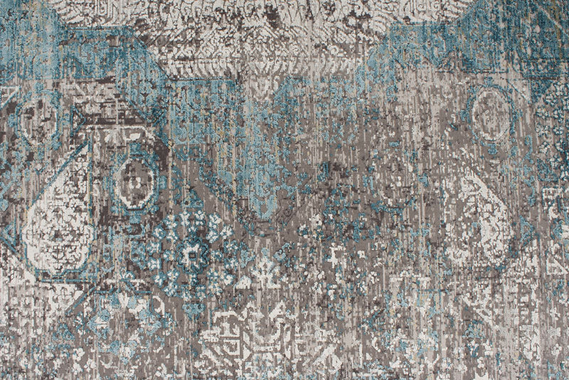 10x13 Silver and Multicolor Turkish Antep Rug