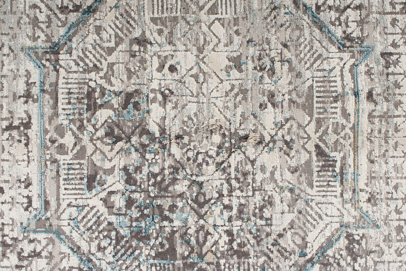 10x13 Silver and Multicolor Turkish Antep Rug