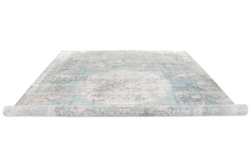 10x13 Silver and Multicolor Turkish Antep Rug