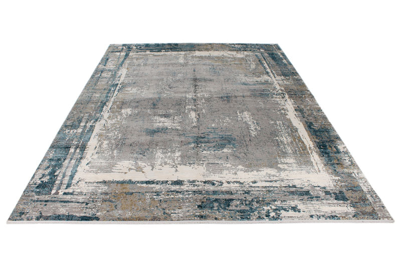 10x13 Silver and Multicolor Turkish Antep Rug