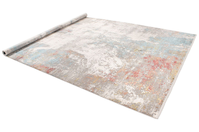8x11 Gray and Multicolor Turkish Antep Rug