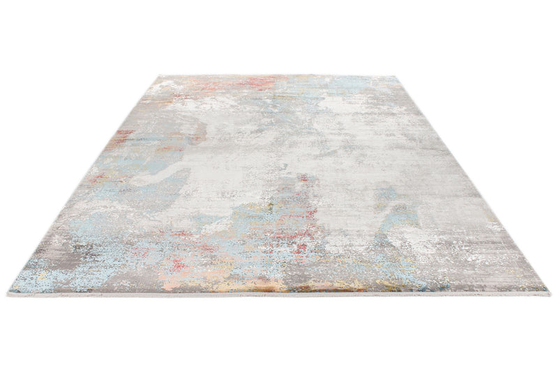 8x11 Grey and Multicolor Turkish Antep Rug