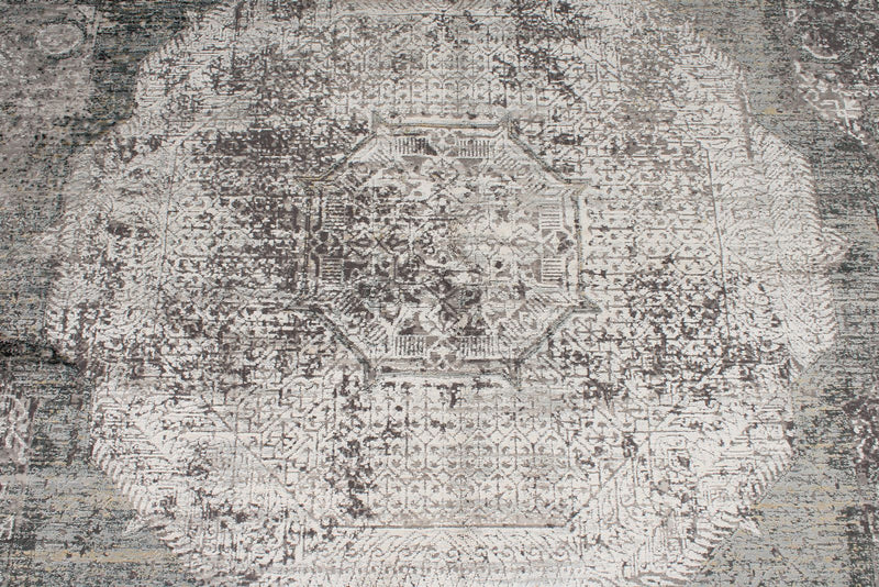 8x11 Ivory and Gray Turkish Antep Rug