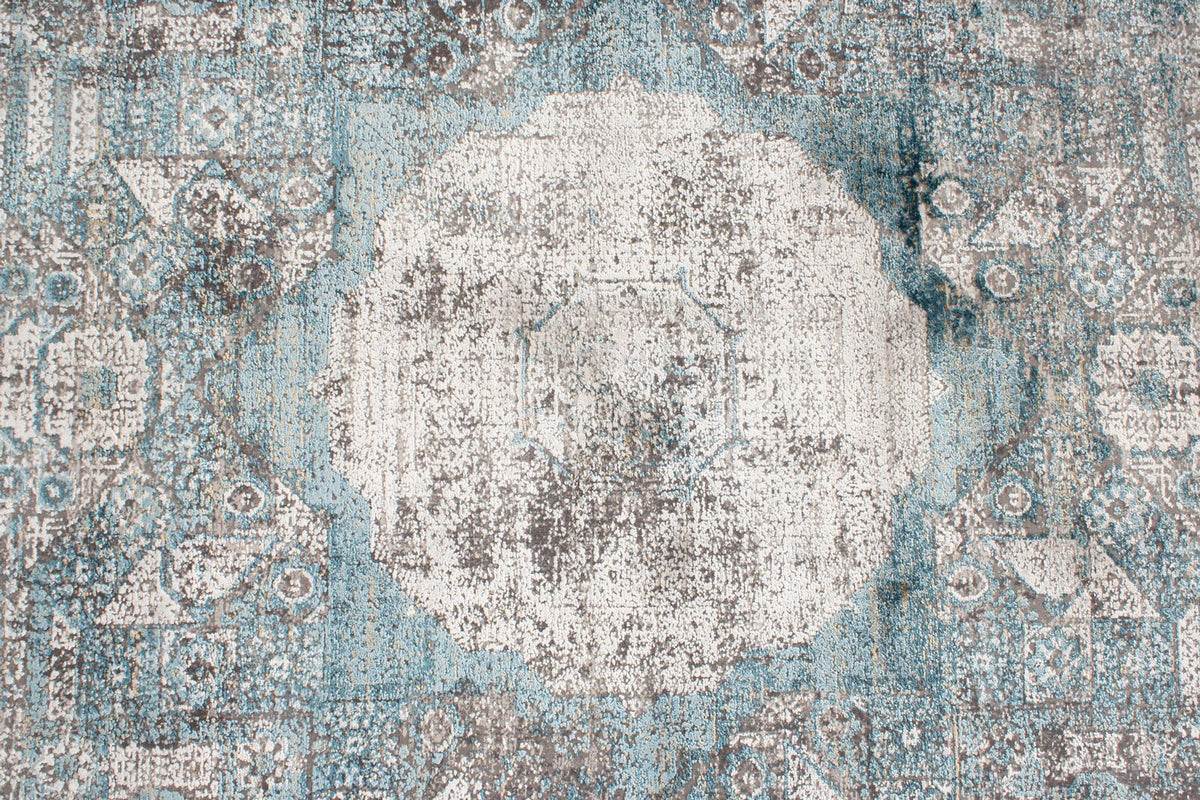 3x10 Silver and Blue Turkish Antep Runner