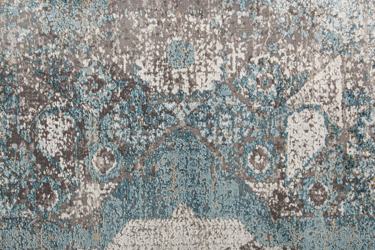 3x10 Silver and Blue Turkish Antep Runner