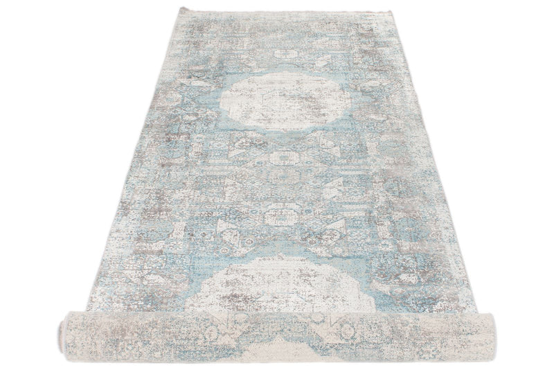 3x10 Silver and Blue Turkish Antep Runner