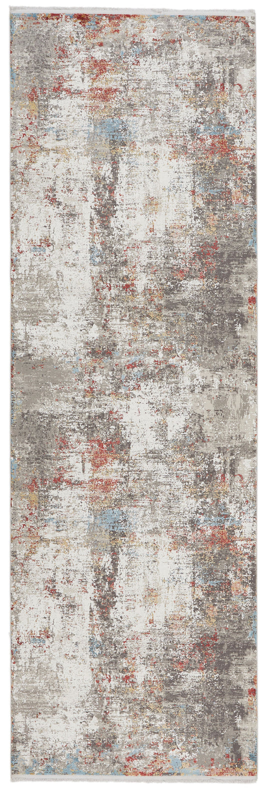 3x10 Gray and Multicolor Turkish Antep Runner