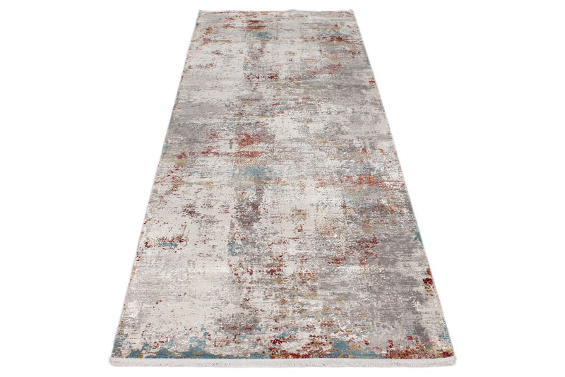 3x10 Gray and Multicolor Turkish Antep Runner