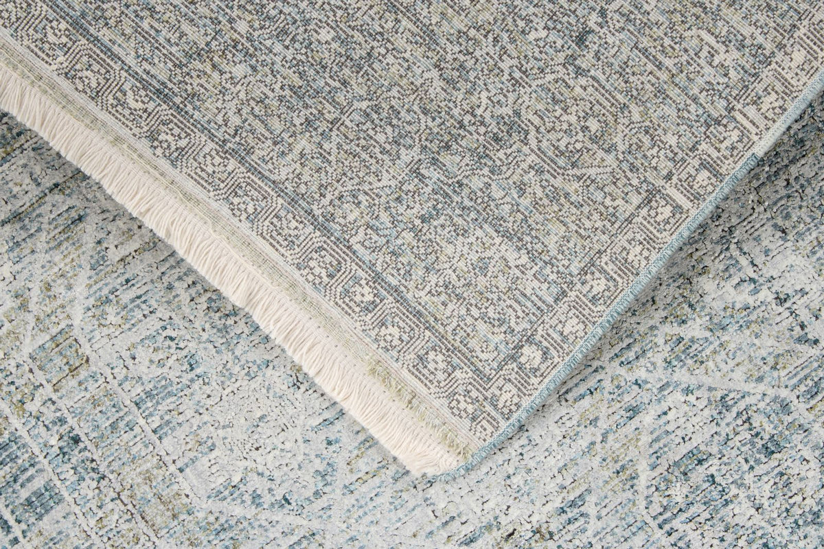 3x10 Silver and Blue Turkish Antep Runner