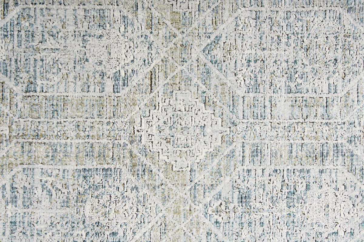 3x10 Silver and Blue Turkish Antep Runner