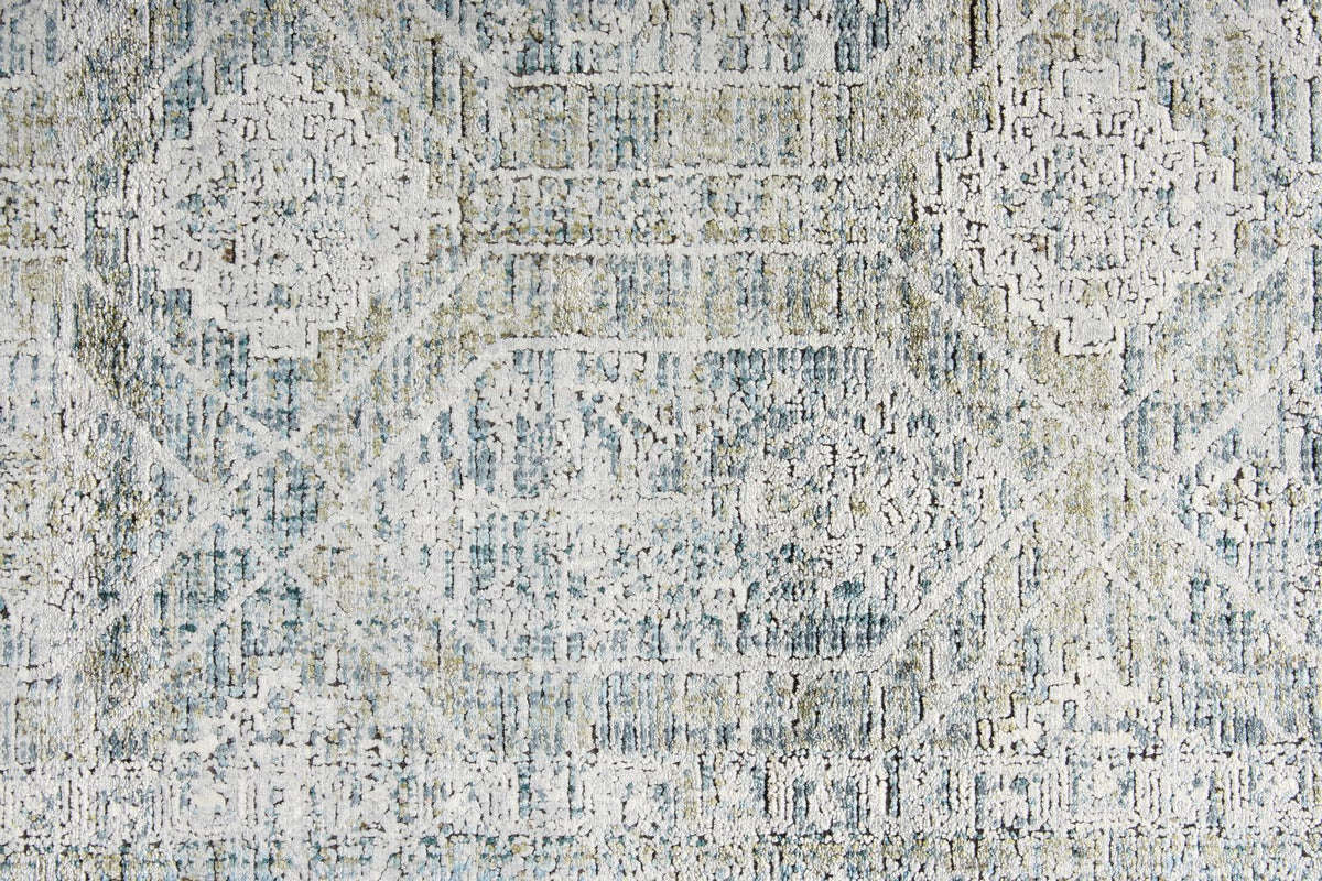 3x10 Silver and Blue Turkish Antep Runner