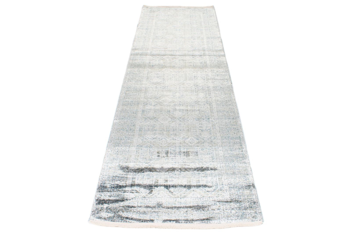 3x10 Silver and Blue Turkish Antep Runner