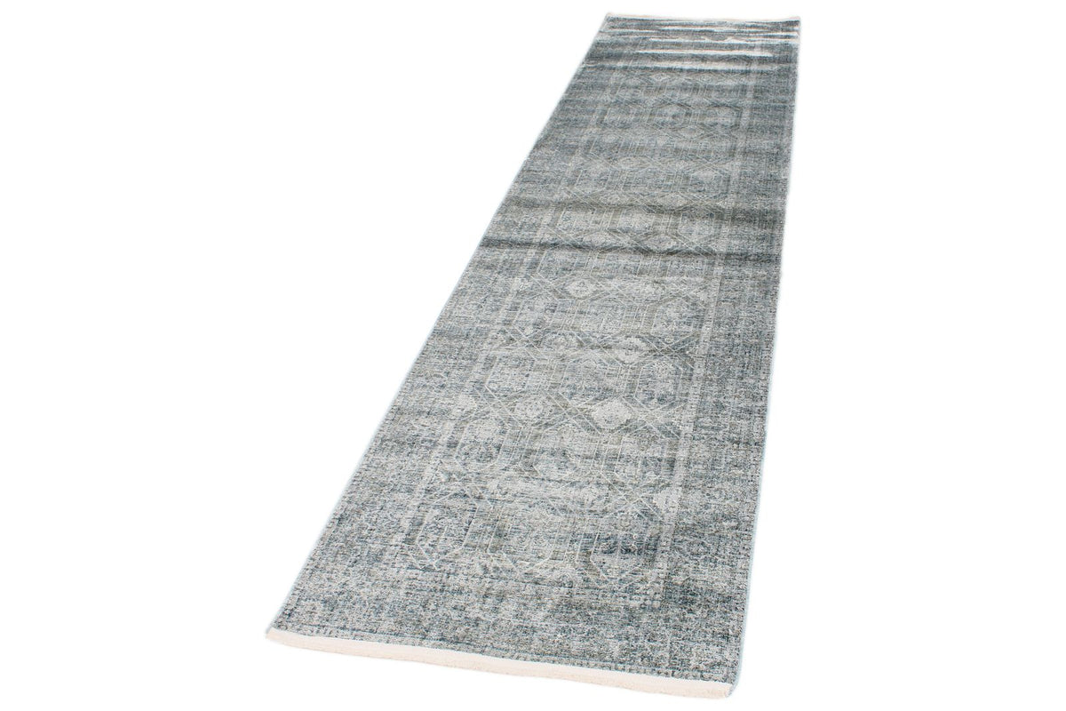 3x10 Silver and Blue Turkish Antep Runner