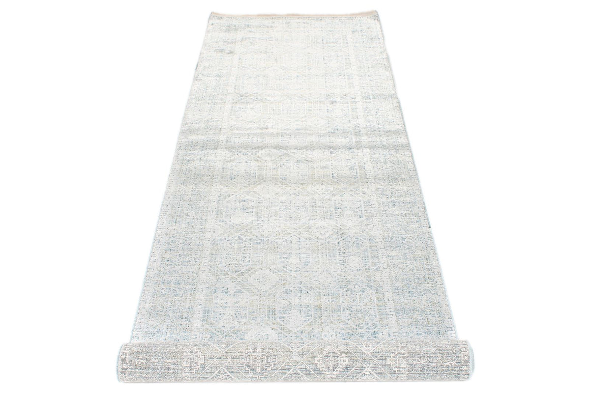 3x10 Silver and Blue Turkish Antep Runner