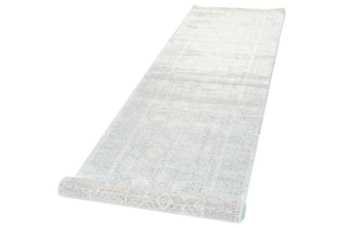 3x10 Silver and Blue Turkish Antep Runner