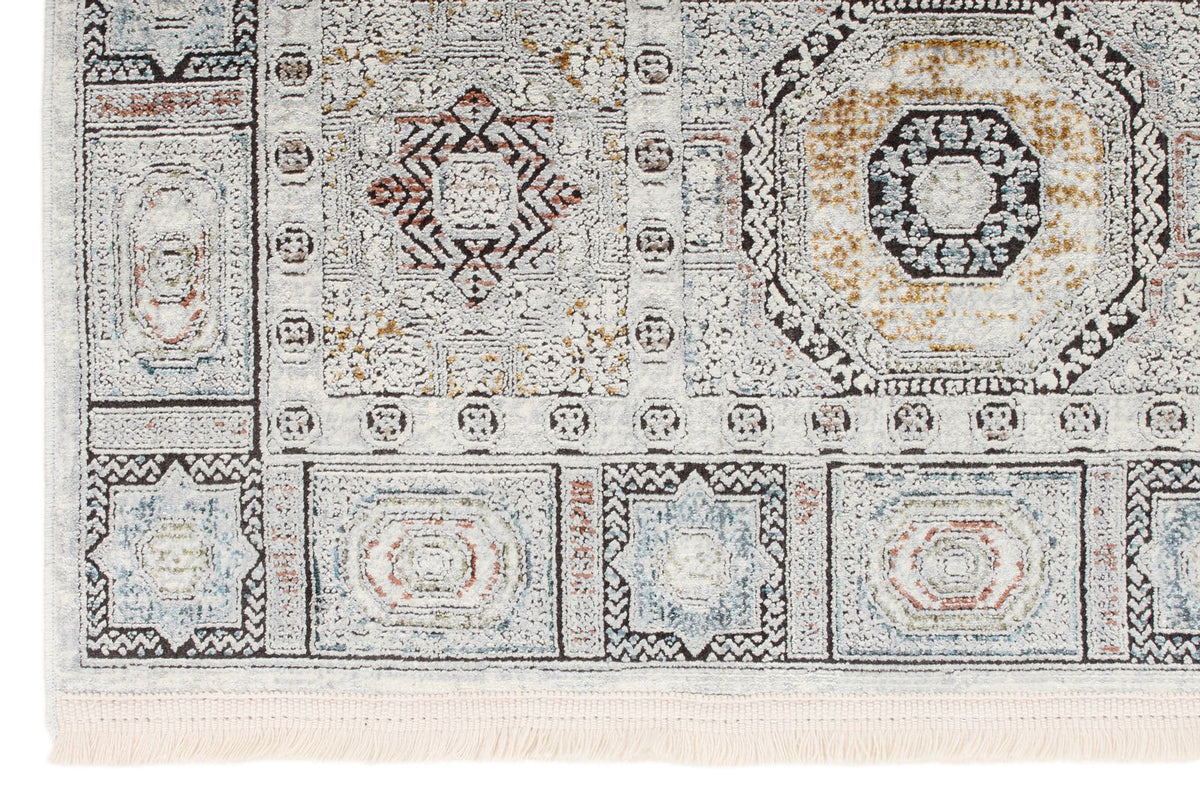3x10 Silver and Multicolor Turkish Antep Runner