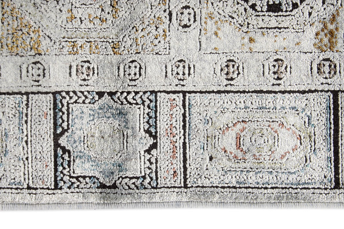 3x10 Silver and Multicolor Turkish Antep Runner