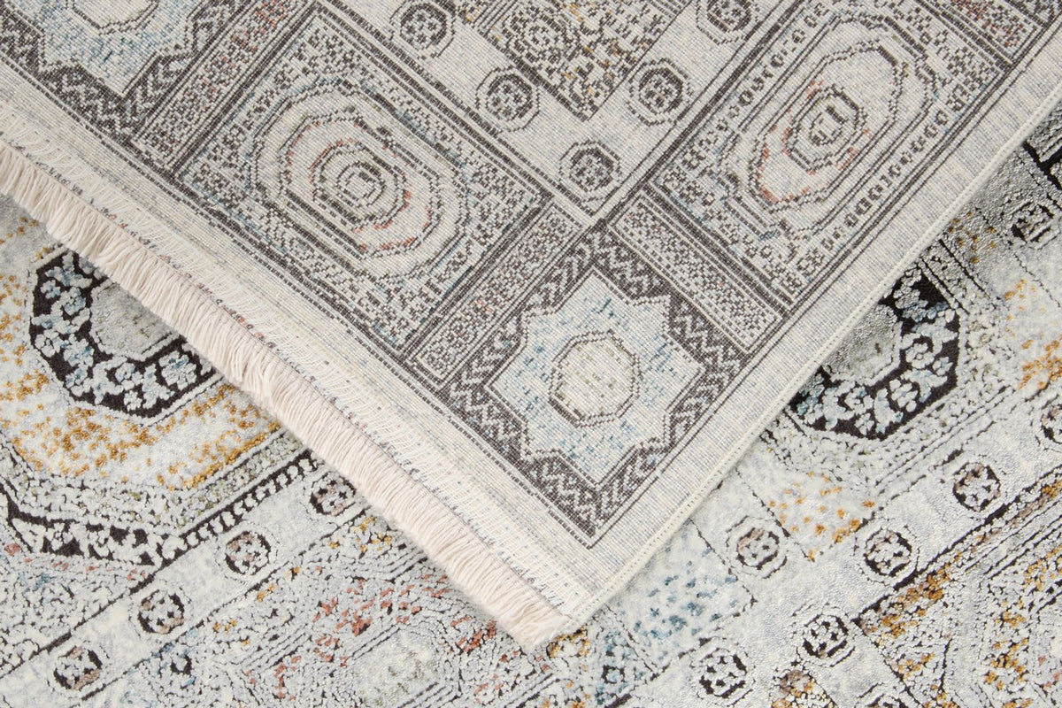 3x10 Silver and Multicolor Turkish Antep Runner